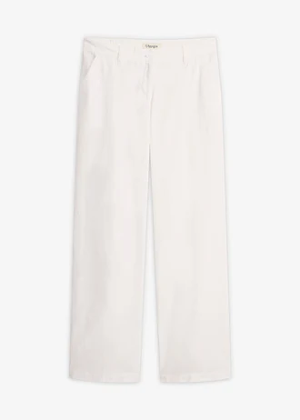 Pantalon tissé en lin et coton