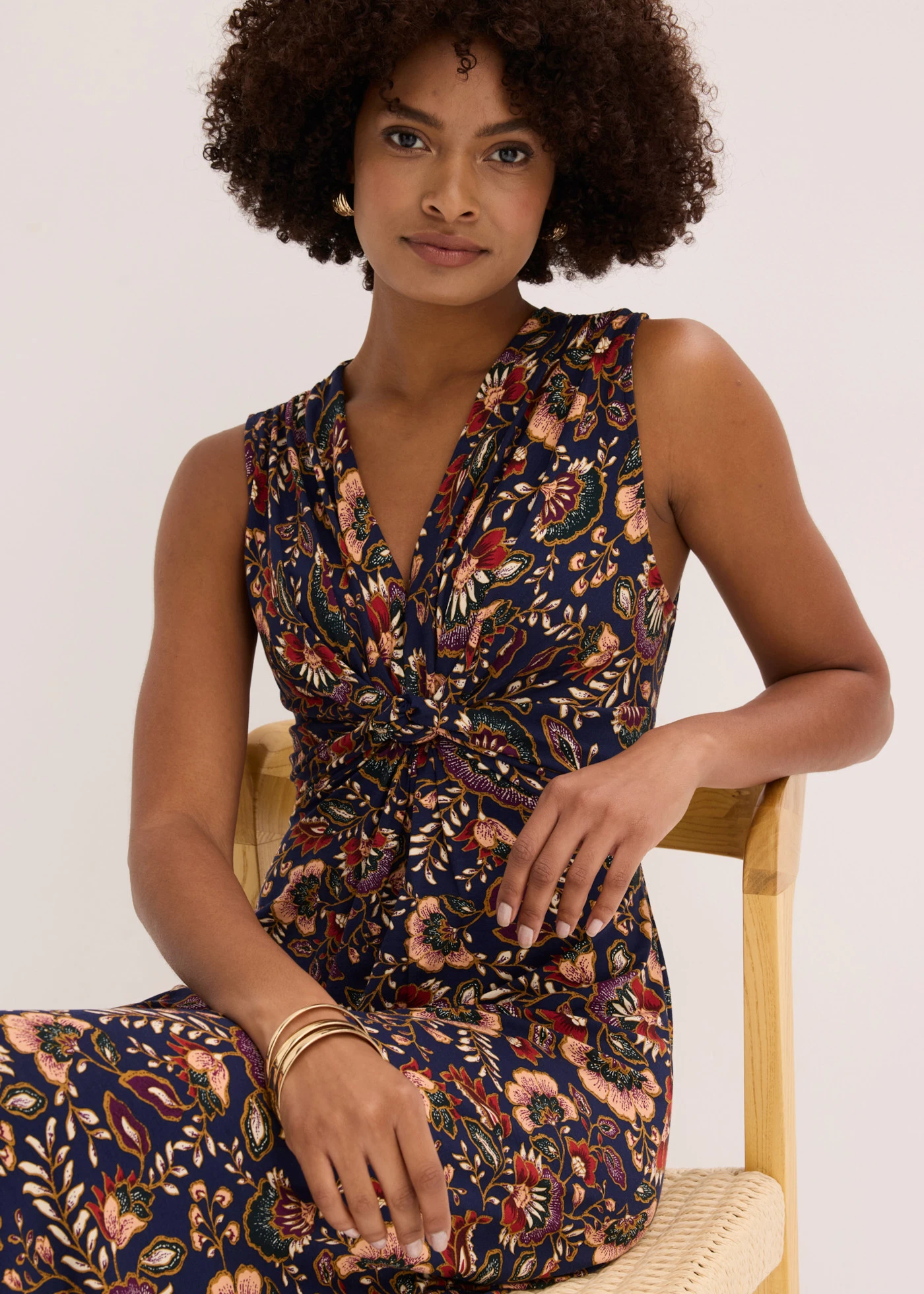 Maxi jurk van een viscosemix • donkerblauw gebloemd • bonprix online shop