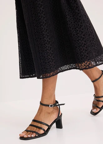 Maxi jurk in gehaakte look • zwart • bonprix online shop