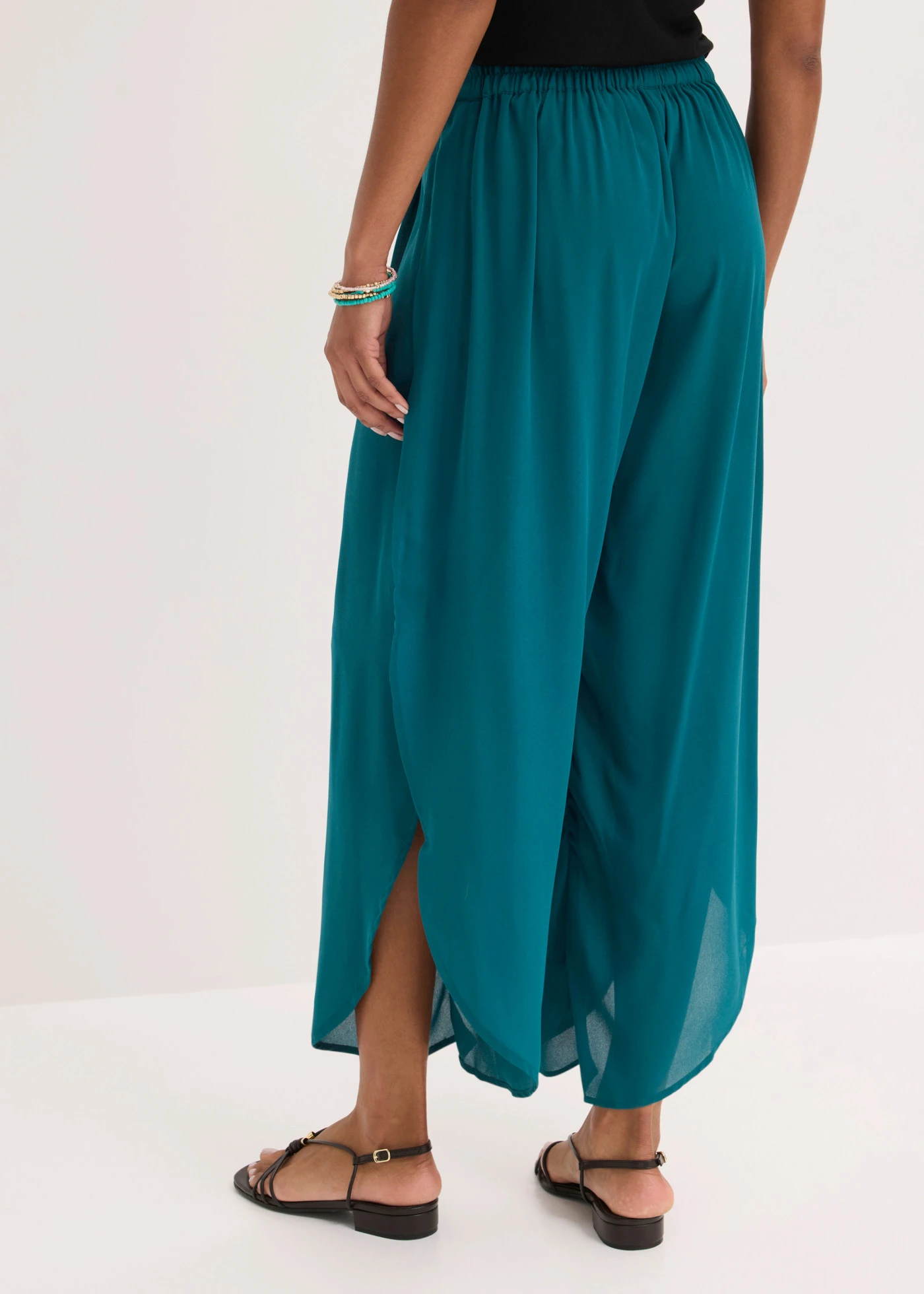 Palazzo broek met split • petrol • bonprix online shop