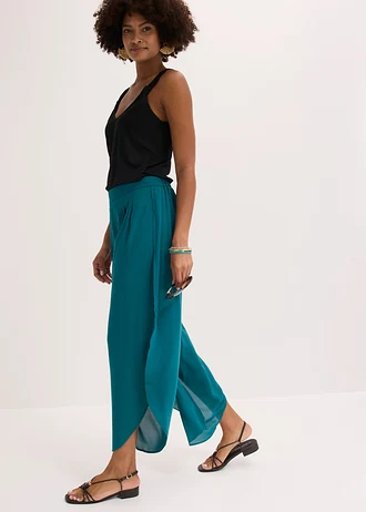 Palazzo broek met split • petrol • bonprix online shop