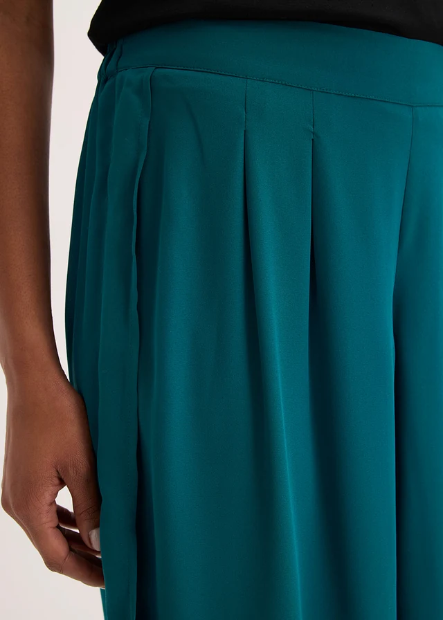 Pantalon palazzo fendu sur les côtés • pétrole • product-page.page-title-suffix
