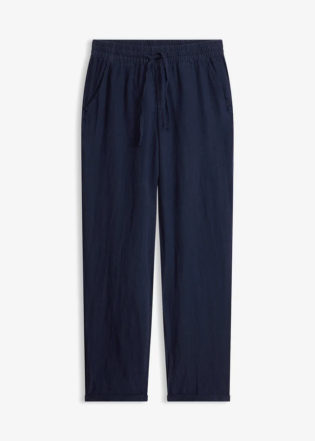Linnen broek met elastische band