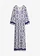 Robe longue et douce en jersey viscose, Couleur: blanc/bleu imprimé