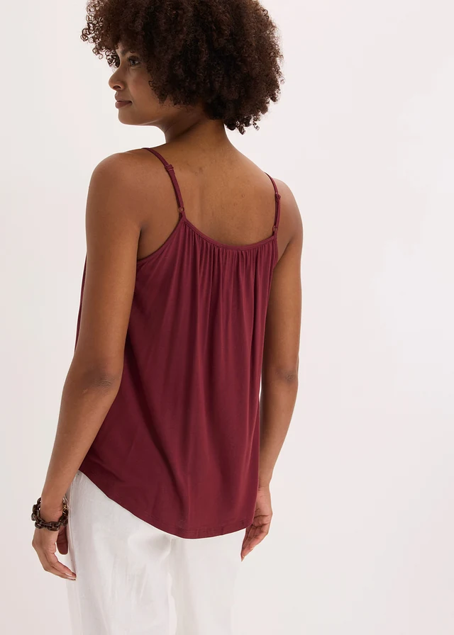 Top met spaghettibandjes van soepele viscose • donkerbessen • product-page.page-title-suffix
