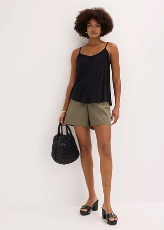 Top à fines bretelles en viscose fluide • noir • Boutique bonprix