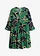 Robe-tunique en viscose fluide, Couleur: vert opaline-bleu foncé floral