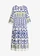 Robe longue en viscose fluide, Couleur: blanc-bleu-vert imprimé