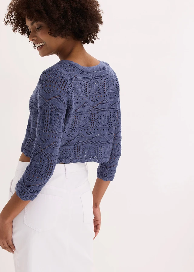 Ajour bolero, Kleur: indigo