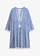 Tuniekjurk van zachte viscose, Kleur: blauw-wolwit gedessineerd