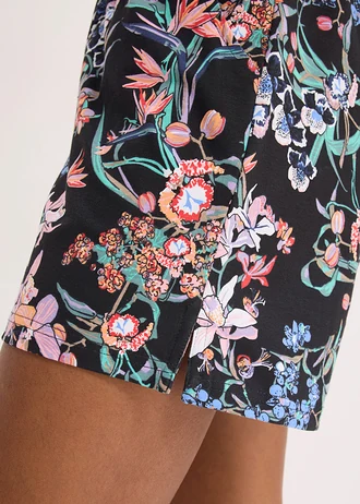 Jersey short van een elastische katoenmix (set van 2) • zwart+zwart gedessineerd • bonprix online shop