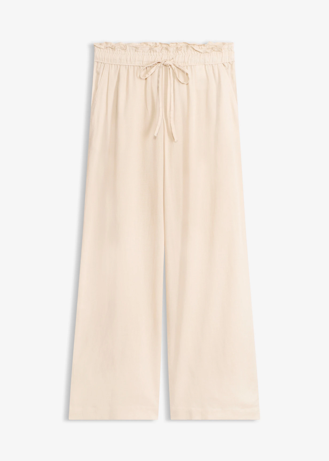 Palazzo broek in een luchtige linnenmix • kiezelbeige • bonprix online shop