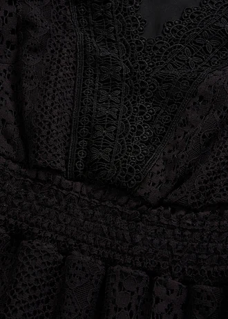 Robe longue aspect crochet • noir • Boutique bonprix
