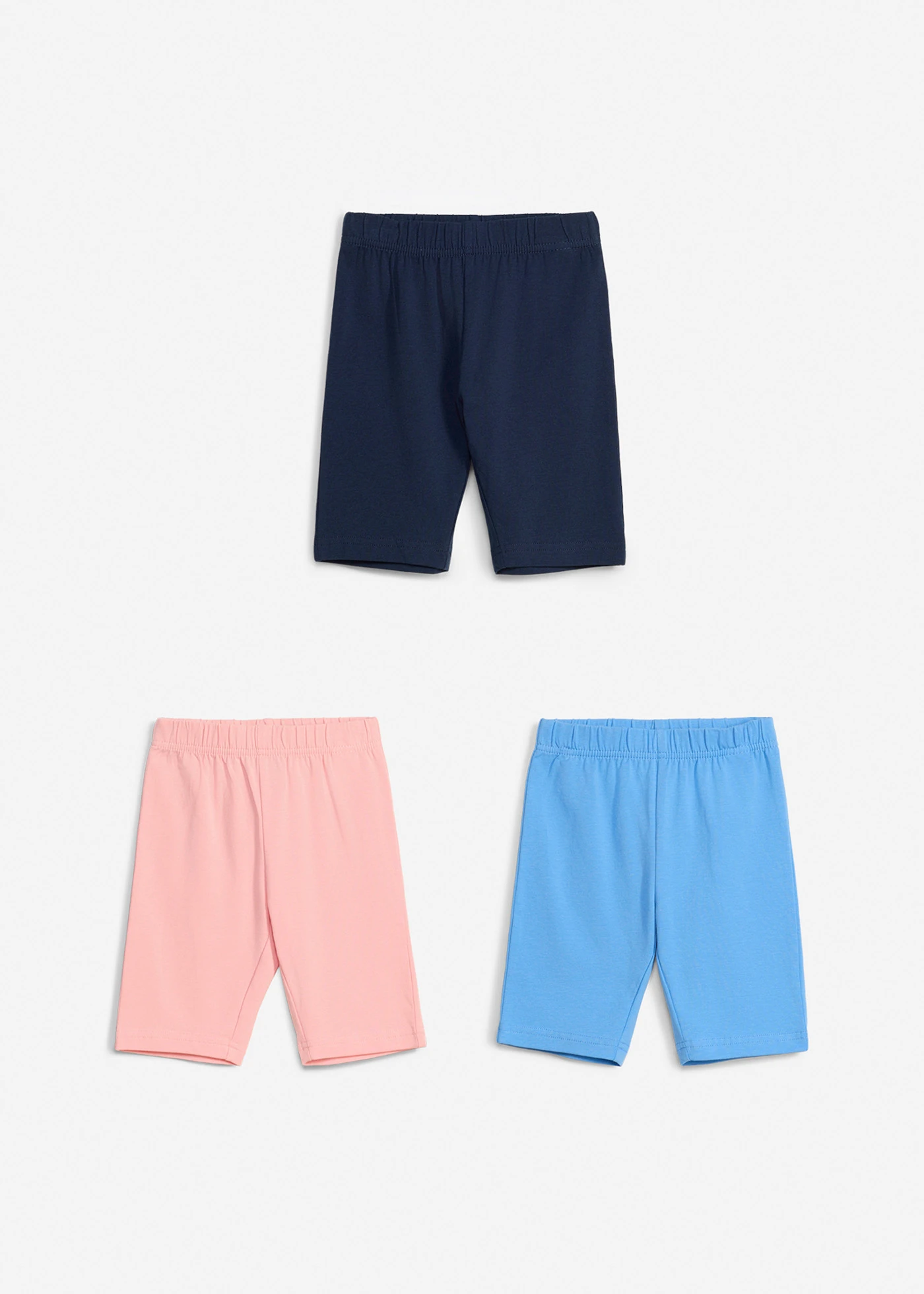 Lot de 3 cyclistes en coton extensible • bleu foncé + bleu moyen + rose dragée • product-page.page-title-suffix