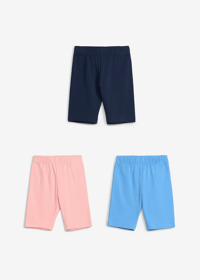Lot de 3 cyclistes en coton extensible • bleu foncé + bleu moyen + rose dragée • product-page.page-title-suffix
