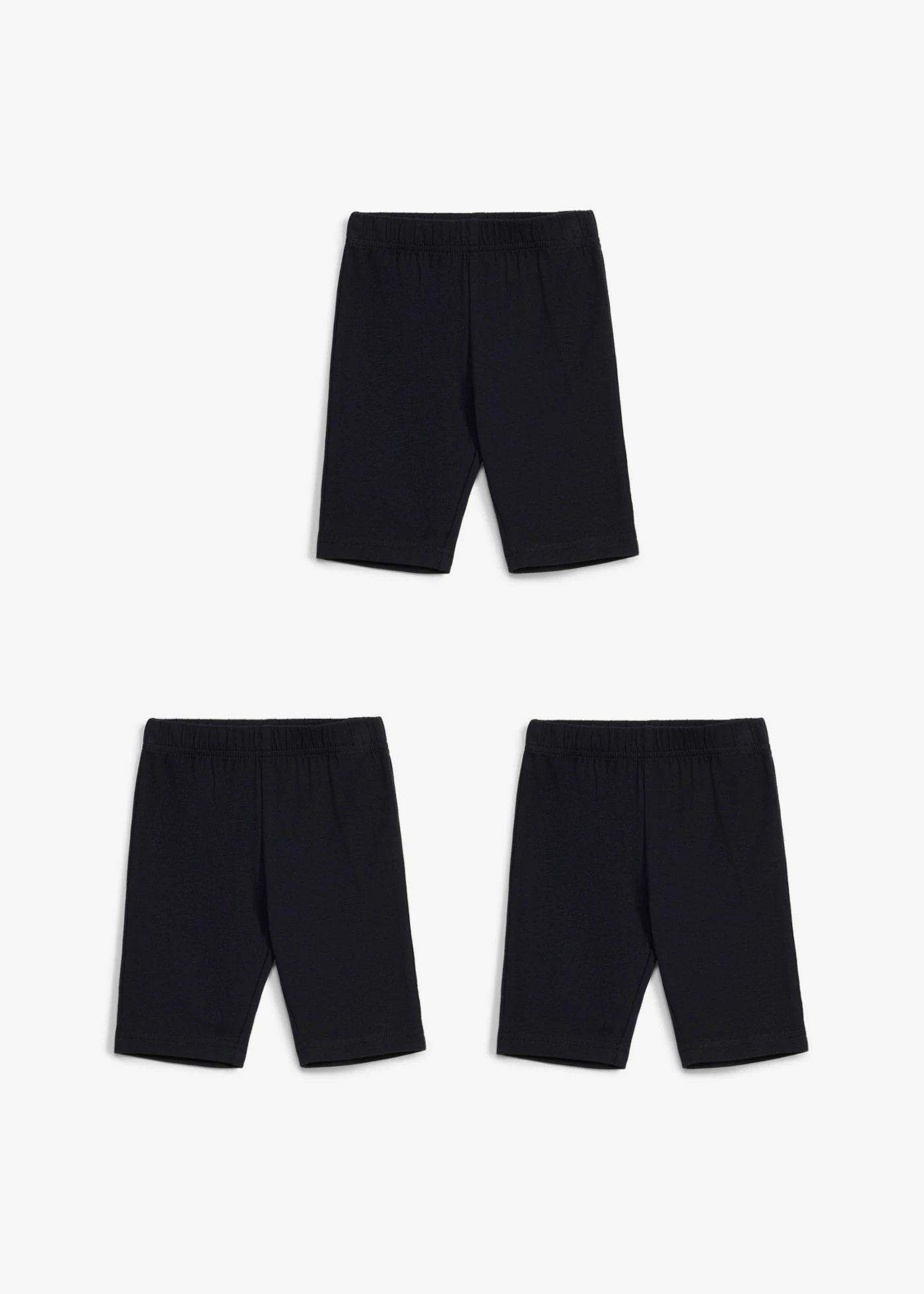 Krátké legíny z elastické bavlněné směsi (3 ks v balení) • černá • bonprix obchod