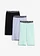 Lot de 3 cyclistes en coton extensible, Couleur: menthe pastel + noir + violet poudré