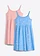 Jersey jurk van puur biologisch katoen (set van 2), Kleur: middenblauw+soft roze