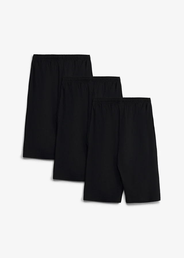 Jersey bermuda van puur biologisch katoen (set van 3), Kleur: zwart+zwart+zwart