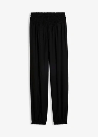 Pantaloni bufanți din viscoză fluidă • negru • magazin bonprix