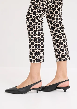 7/8 stretchbroek van bengaline • zwart-wolwit met grafische print • bonprix online shop