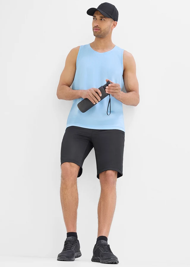 Sportshirt voor heren met katoen (set van 2), sneldrogend • zwart+lichtblauw • product-page.page-title-suffix