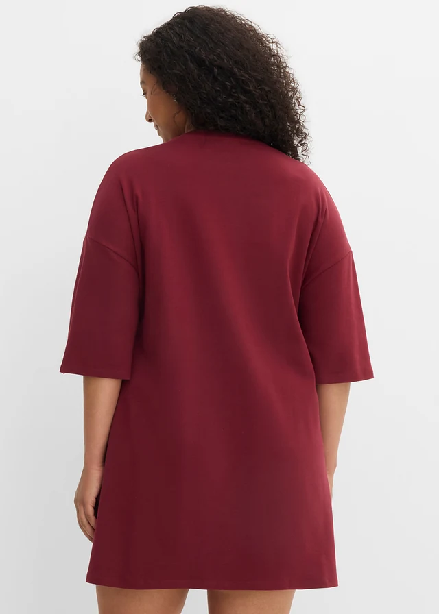 Oversized shirtjurk van zwaar biologisch katoen, Kleur: esdoornrood
