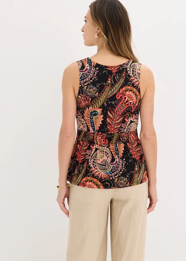 Top puha viszkóz-keverékből • fekete-Paisley • bonprix áruház
