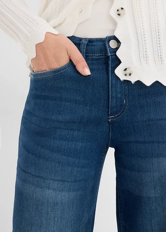 Jupe-culotte en jean ultra-doux • bleu used • Boutique bonprix