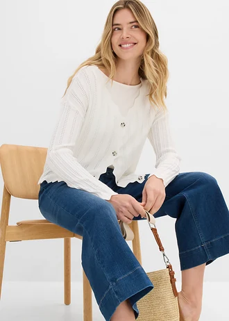 Jupe-culotte en jean ultra-doux • bleu used • Boutique bonprix