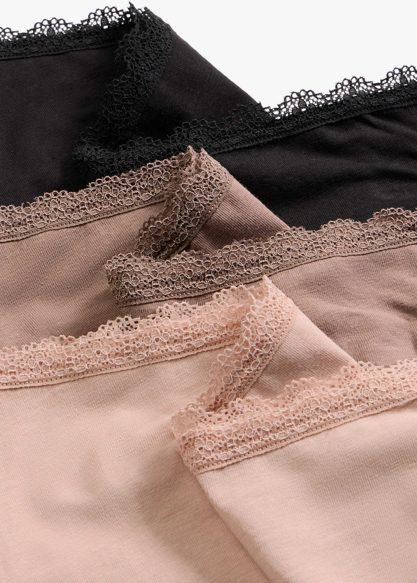 Lot de 3 culottes de grossesse en coton et dentelle • marron mat + noir + beige mat • product-page.page-title-suffix