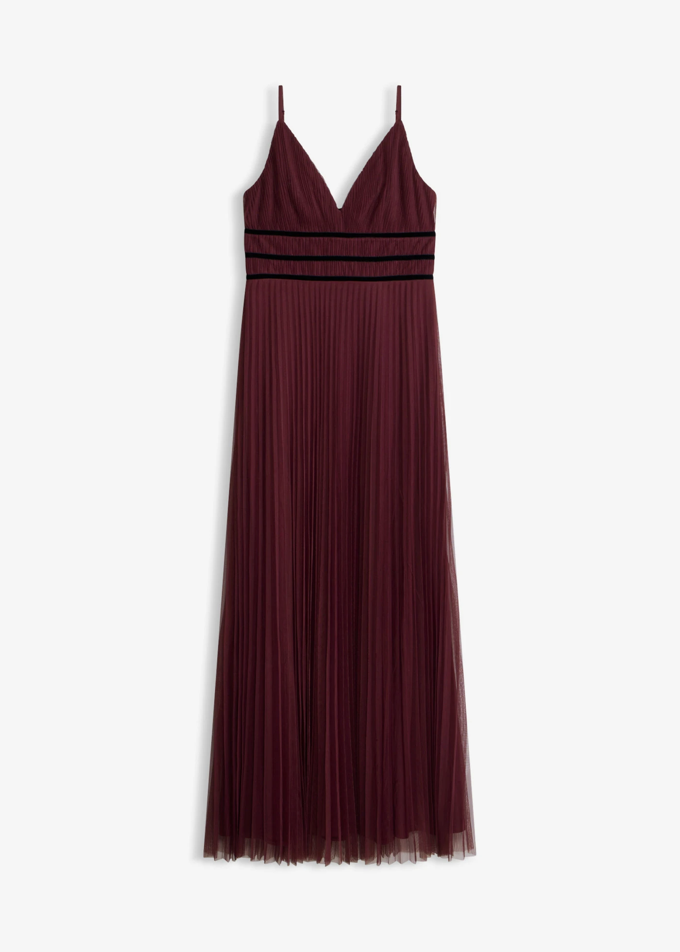 Rochie de seară din tul delicat cu model plisat • bordo • magazin bonprix