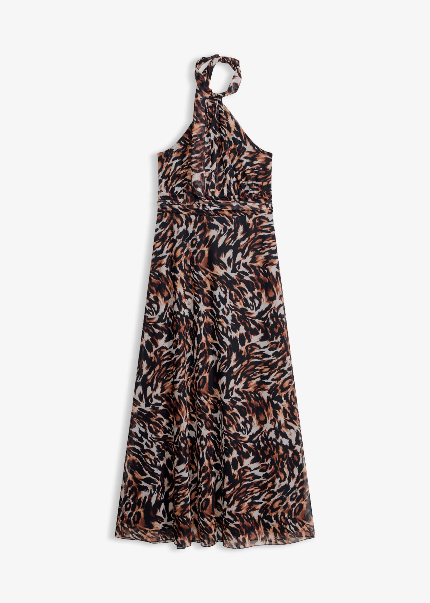 Maxi šaty • černo-hnědá s leopardím potiskem • bonprix obchod