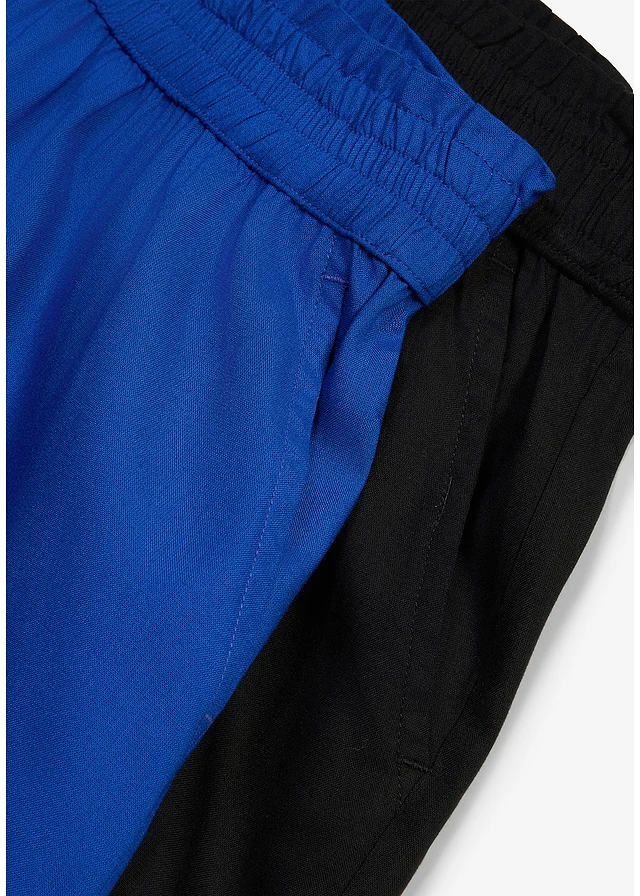 Lot de 2 shorts en viscose à taille élastiquée • noir + bleu cobalt • product-page.page-title-suffix