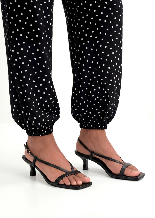 Pantalon ballon en viscose fluide • noir pois blanc • product-page.page-title-suffix