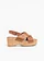 Sleehak sandaletten in kurklook, Kleur: bruin