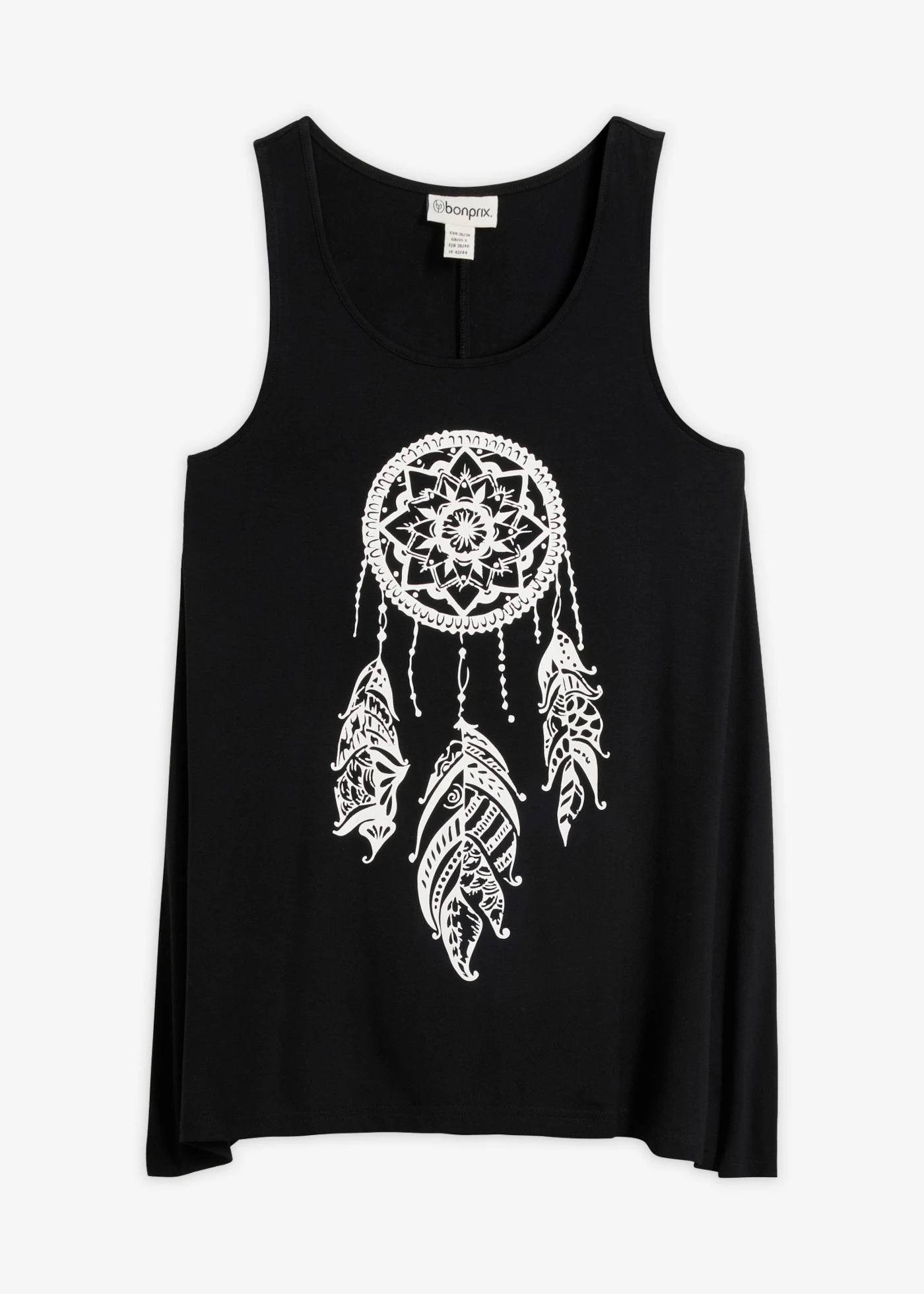 Top long imprimé • noir-blanc imprimé • Boutique bonprix