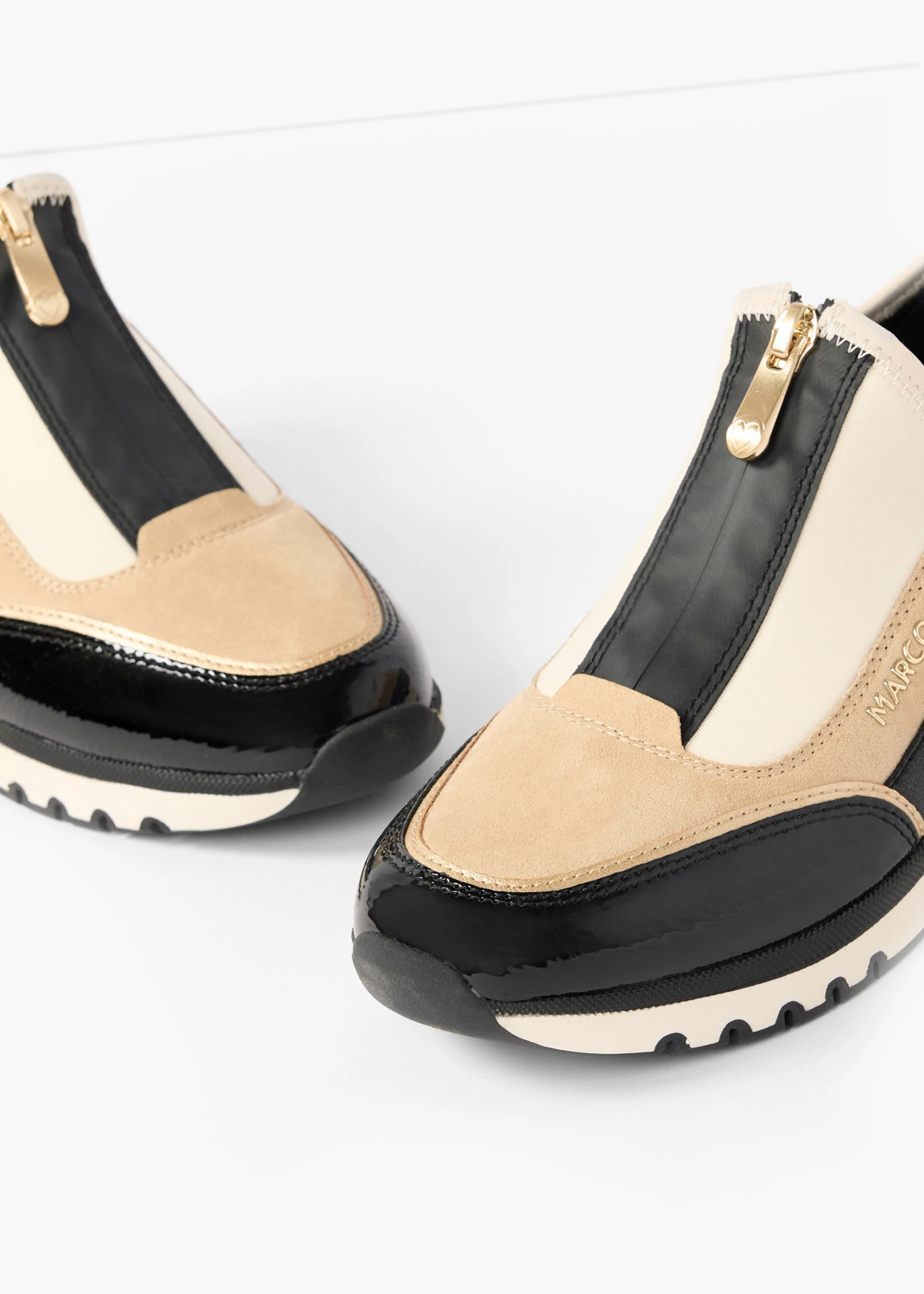 Sneakers van Marco Tozzi met ritssluiting • zwart - beige • bonprix online shop