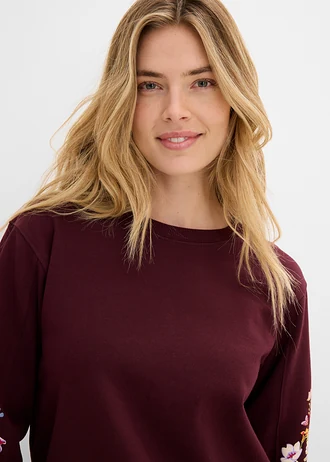 Bluza z czystej bawełny organicznej • czerwony winny • sklep bonprix