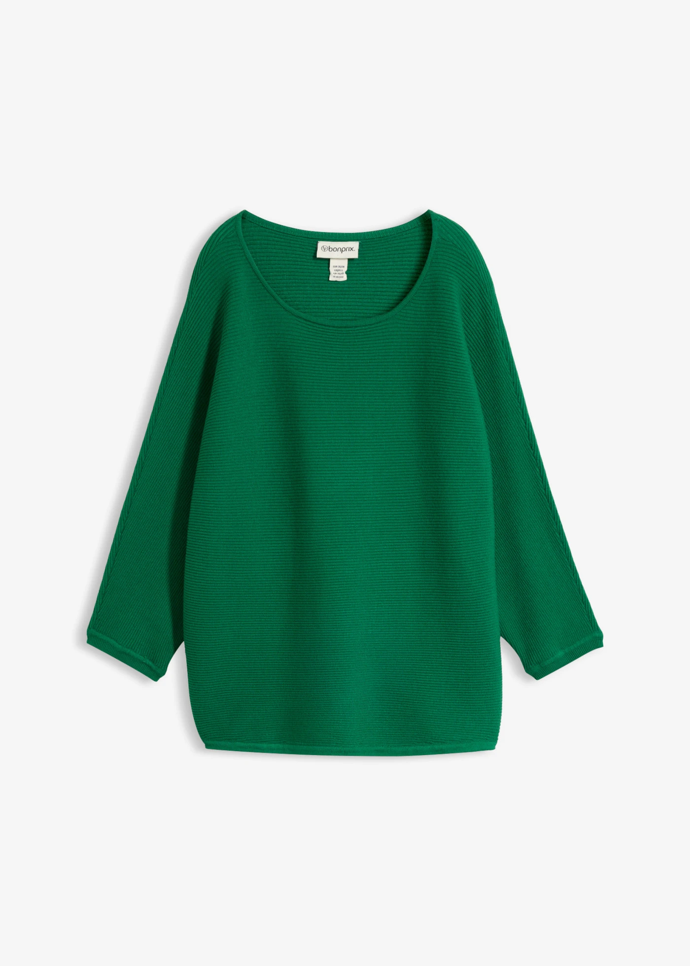 Geribde oversized trui van viscosemix • intensief groen • bonprix online shop