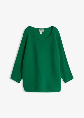 Sweter oversize w prążek z mieszanki wiskozy