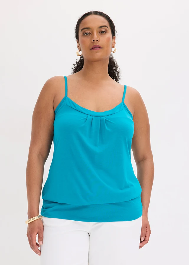 Spaghetti top, Kleur: laguneblauw