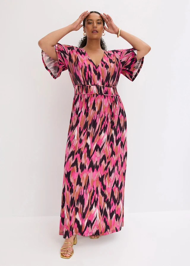 Robe douce en jersey viscose, Couleur: magenta imprimé