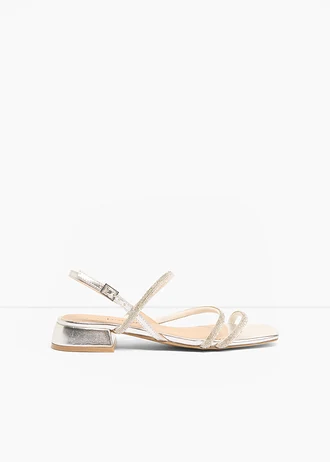 Riemensandalen met glittersteentjes