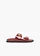 Slippers met gesp, Kleur: robijnrood