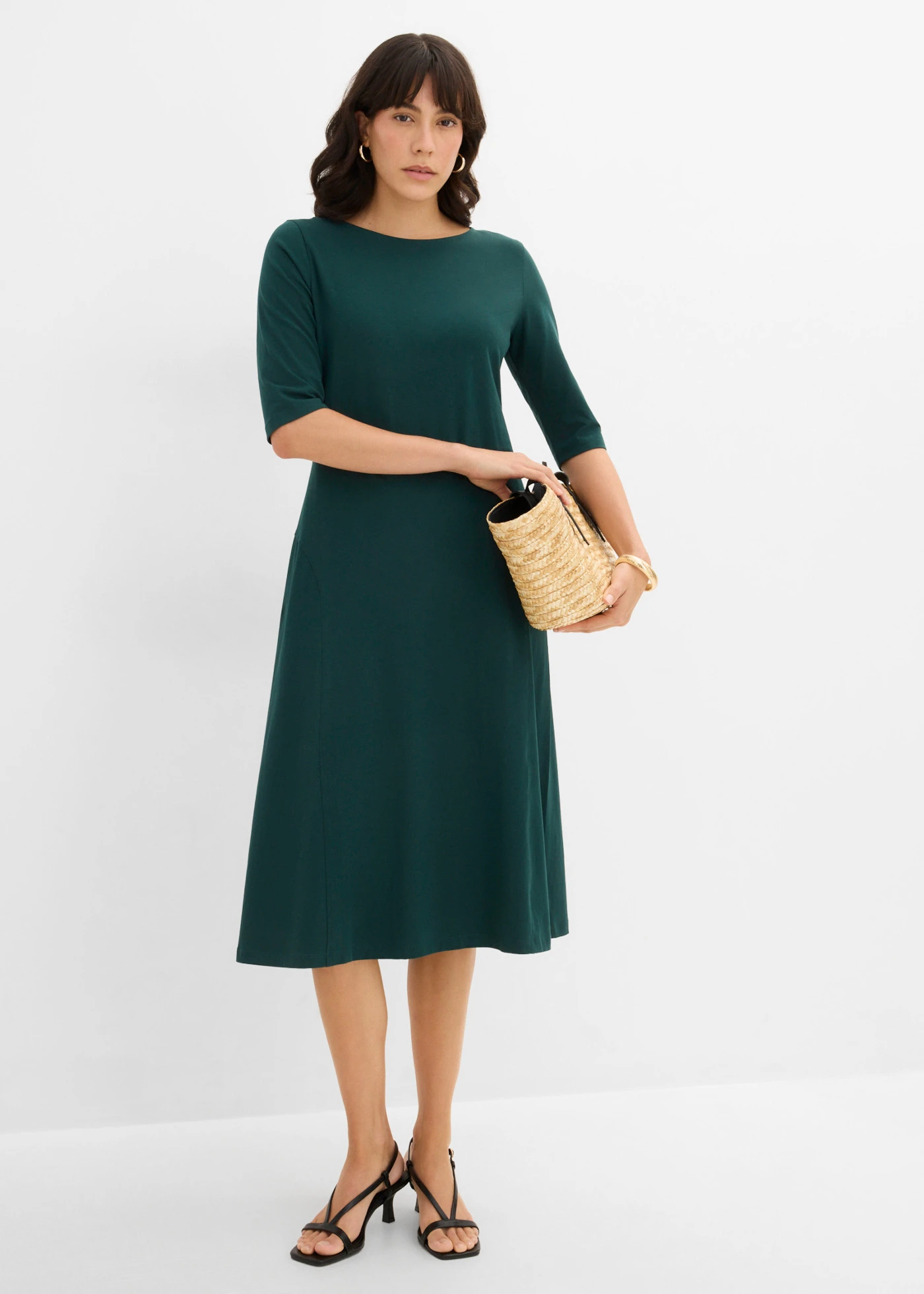 Rochie tricot • verde profund • magazin bonprix