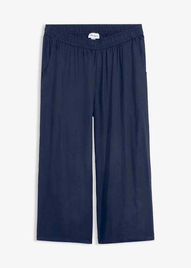 Pantalon 3/4 en viscose avec taille élastiquée • bleu foncé • product-page.page-title-suffix