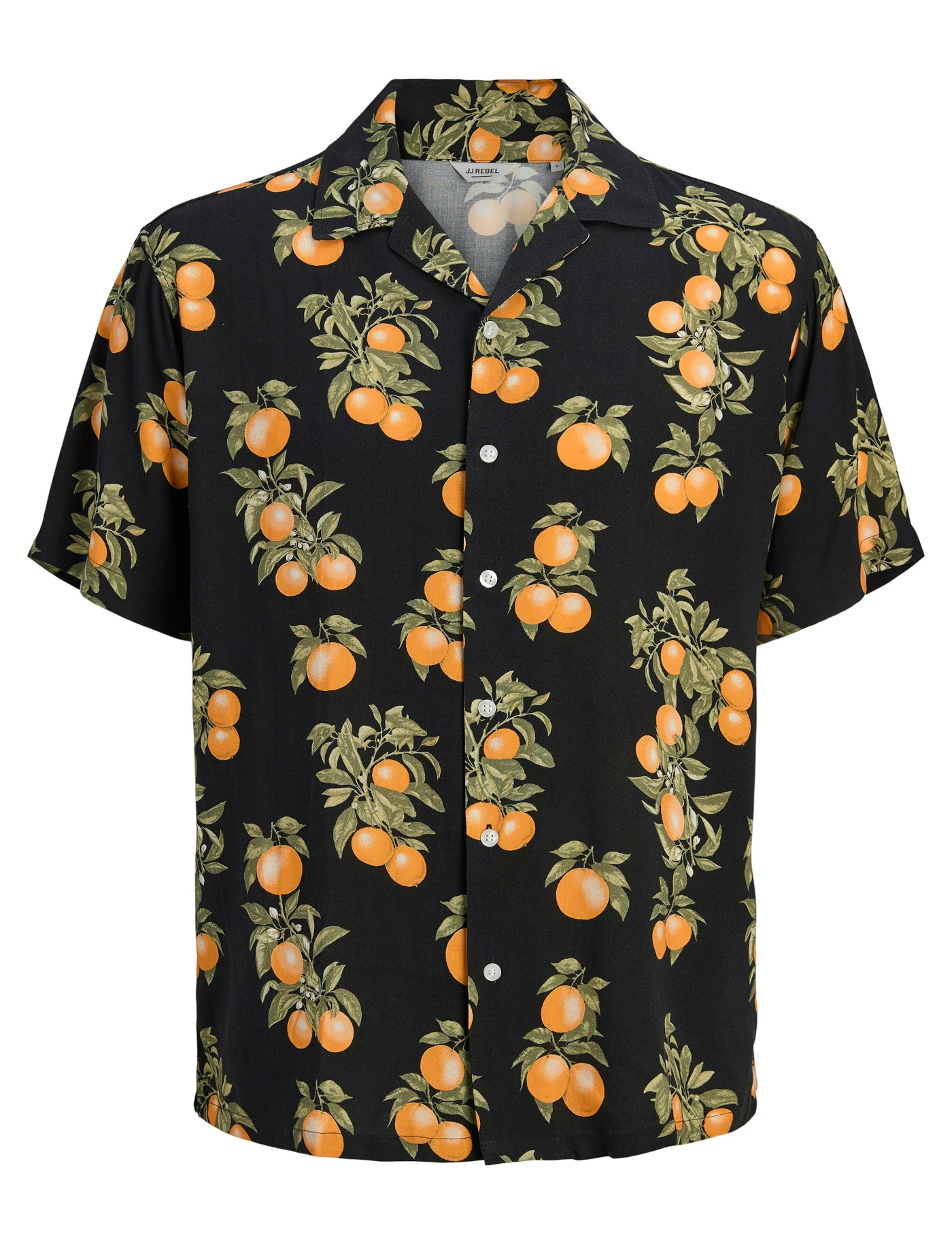 Chemise manches courtes JJ REBEL en viscose fluide • noir imprimé • product-page.page-title-suffix