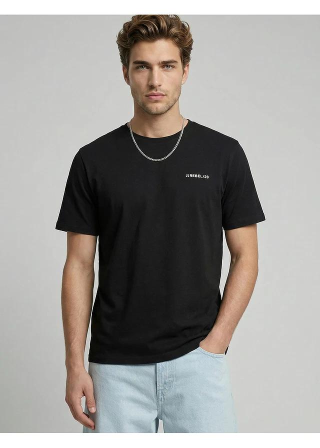 Tričko z čisté bavlny, značka JJ REBEL • černá s potiskem • bonprix obchod