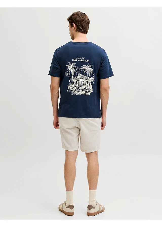 JJ REBEL T-shirt z czystej bawełny • niebieski atramentowy z nadrukiem • sklep bonprix